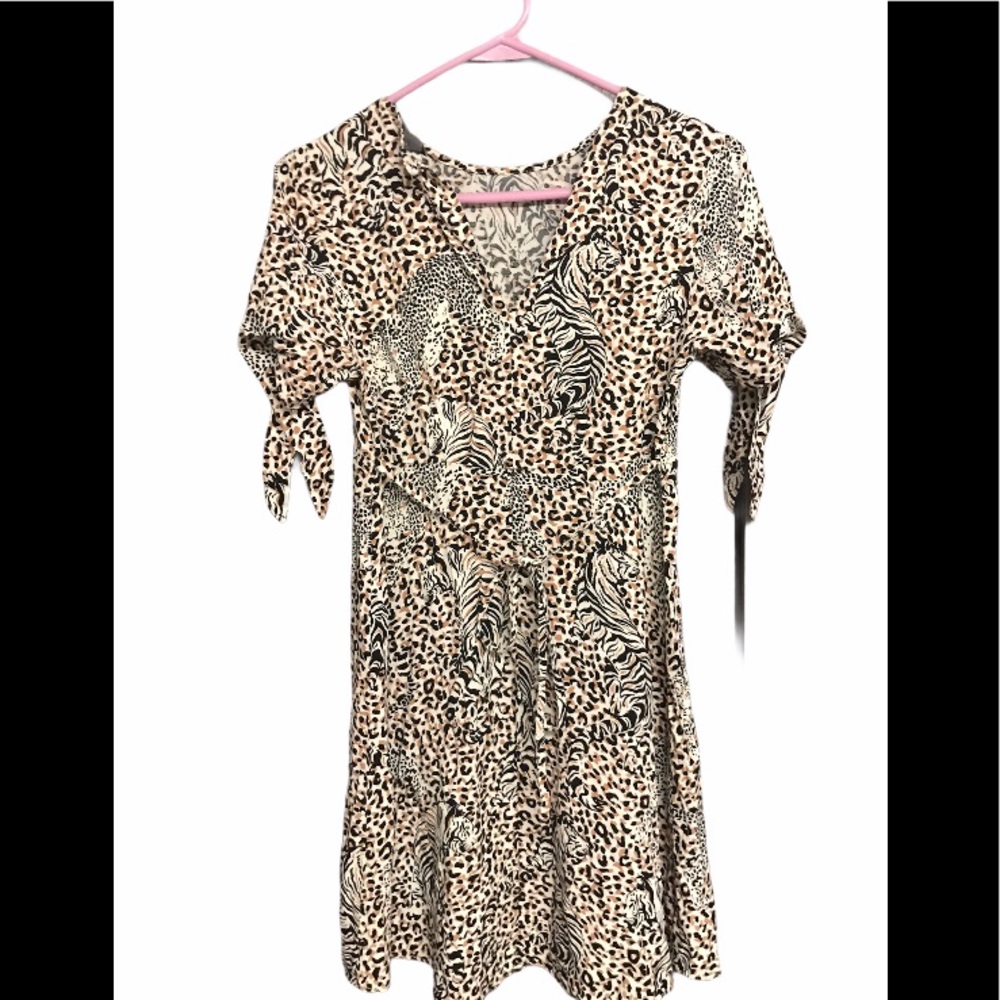 Animal print wrap dress